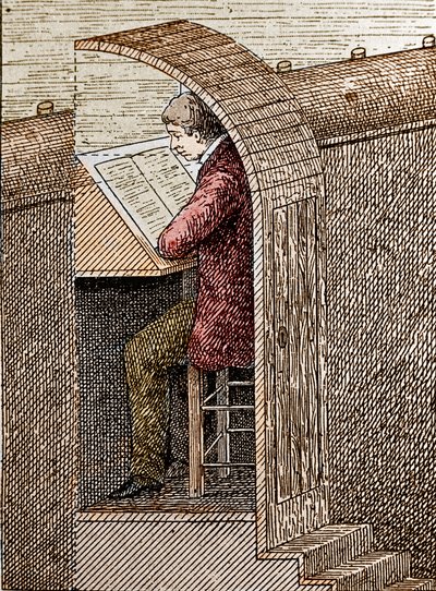 De souffleur in zijn hol (gravure uit de 19e eeuw) door Unknown artist