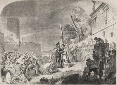 De verbranding van bisschoppen Nicholas Ridley en Hugh Latimer op de brandstapel bij de poorten van Balliol College, Oxford, Engeland door Unknown artist