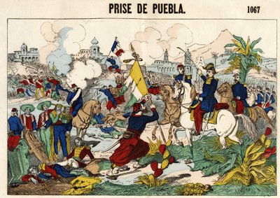 De inname van Puebla op 17 mei door Unknown artist