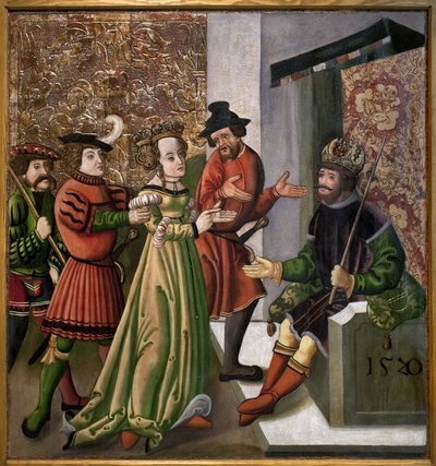 Het gesprek (disputatio) tussen St. Catherine en de filosofen door Unknown artist