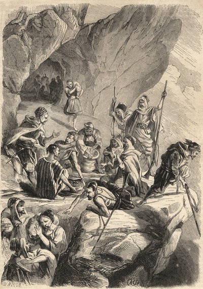 De vervalsers van Kabylia in 1857. Gravure in 