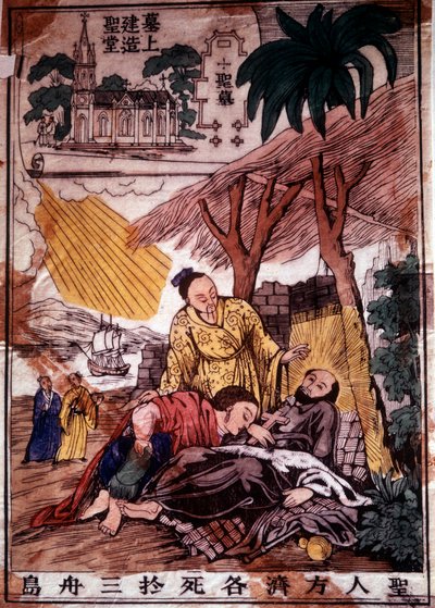 De dood van Sint Franciscus Xaverius door Unknown artist