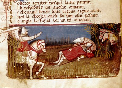 De dood van ridder Roland tijdens de Slag bij Roncevaux, 778 door Unknown artist