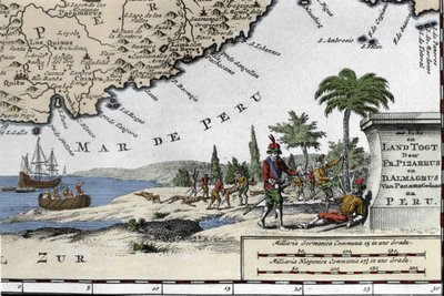 De ontscheping van de Spaanse conquistadores Francisco Pizarro door Unknown artist