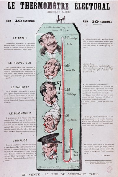 De electorale thermometer - tekening door Unknown artist
