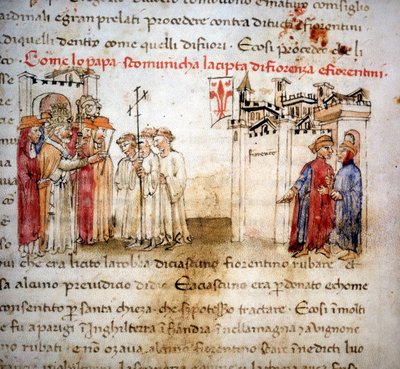 De geëxcommuniceerden van Florence en de Florentijnen in 1375 - in 