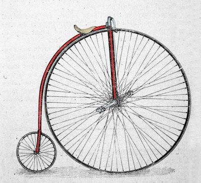 De grote fiets, of grand bi (grand-bi), werd uitgevonden tussen 1865 en 1870 door Unknown artist