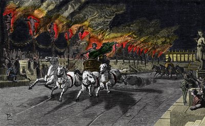 De menselijke fakkel van Nero in het circus door Unknown artist