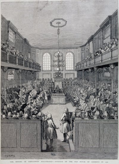 Het interieur van het Londense Lagerhuis in 1760 door Unknown artist