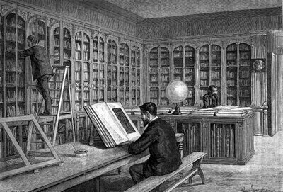 De bibliotheek van de École Normale Supérieure de la rue d