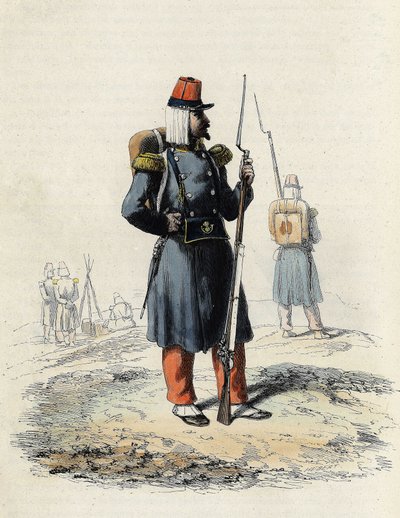 De lichte infanterie van het Franse leger tijdens de expeditie van Algiers in 1830, in 