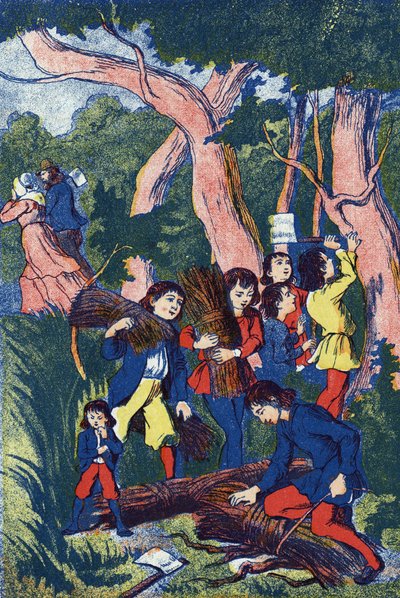 De houthakkers verlaten hun kinderen. Illustratie voor 