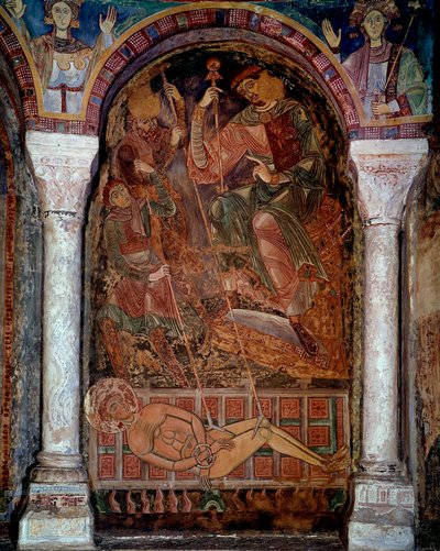 Het martelaarschap van Sint Laurentius (210/220-258) stierf op de grill door Unknown artist