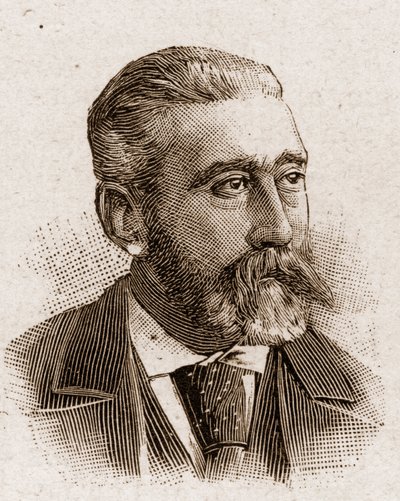 De leden van de Académie Française in 1895: portret van José Maria (José-Maria) de Heredia (1842-1905), Franse dichter. door Unknown artist
