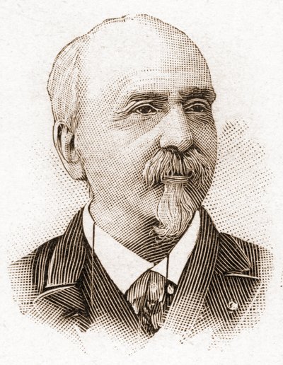 De leden van de Académie Française in 1895: portret van Victor Cherbuliez, romanschrijver, toneelschrijver, essayist, Franse literair criticus. door Unknown artist