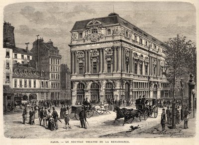 Het nieuwe Renaissance Theater in Parijs in 1873 door Unknown artist