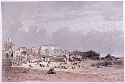 De nieuwe baden van de Côte des Fous en het casino in Biarritz, 19e eeuw door Unknown artist