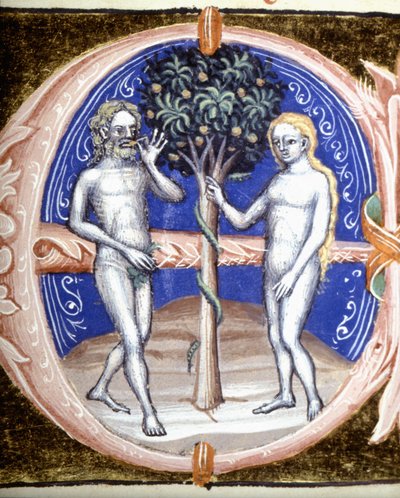 De erfzonde - Miniatuur door Unknown artist
