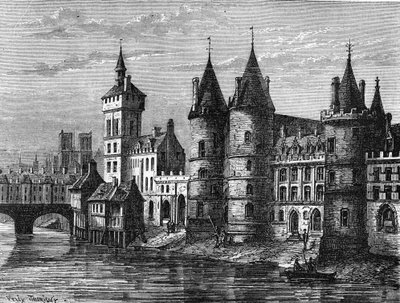 Het paleis van de stad in Parijs in de Middeleeuwen - in 