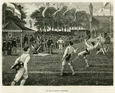 Het palmspel in Franeker (Nederland). Gravure ter illustratie van het verhaal 