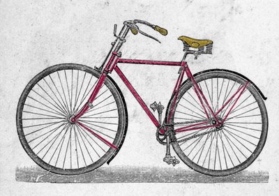 De pneumatische fiets, de uitvinding van rubberbanden door de Engelsman John Boyd Dunlop dateert uit 1888. door Unknown artist