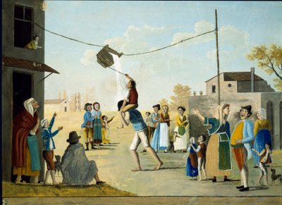 Het populaire spel van de emmer in Napels (19e eeuw) door Unknown artist
