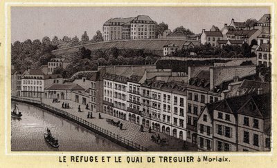 De toevlucht en kade van Tréguier in Morlaix (Finistère, Bretagne). door Unknown artist