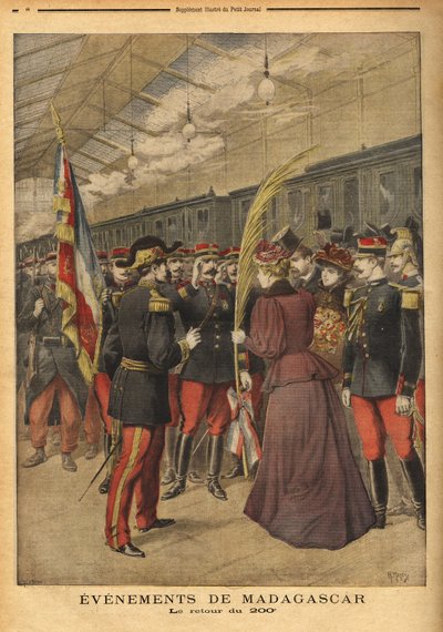 De terugkeer van het 200e regiment van kolonel Brice Bizot naar Port Vendor door Unknown artist