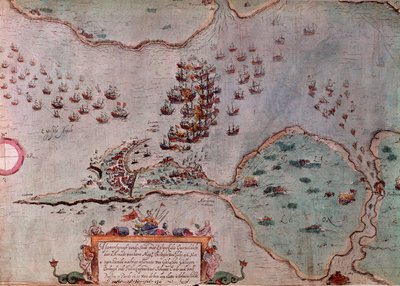 Het beleg van Maastricht door de Spanjaarden in juli 1596 door Unknown artist
