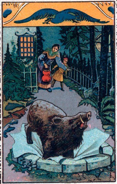 Het verschrikkelijke zwijn. Chinees verhaal. Chromolithografie uit het einde van de 19e eeuw. door Unknown artist