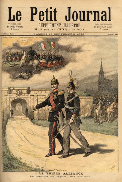 De drievoudige alliantie tussen Duitsland, Oostenrijk-Hongarije en Italië, beschuldigd door Frankrijk van verraad sinds prins Victor (1862-1926) William II (1859-1941) bezocht, keizer van de Duitsers door Unknown artist