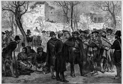 Derde Carlistenoorlog (1872-1876): Carlistische gevangenen in het Alhambra van Granada. door Unknown artist