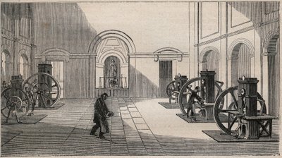 Thonnelier muntpers bij La Monnaie in Parijs - gravure uit 1877 door Unknown artist
