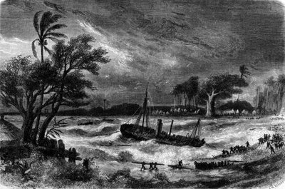 Getijdegolf in Rufisque (Senegal) in de 18e eeuw door Unknown artist