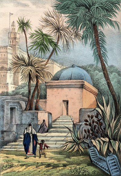 Graven van de Moorse inwoners van Algiers op een begraafplaats van Bab-el-Oued door Unknown artist