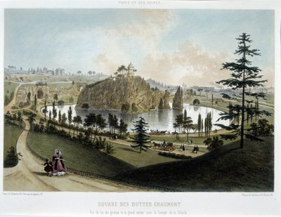 Transformaties van Parijs onder het Tweede Keizerrijk, Haussmann Parijs. De tuin van Buttes Chaumont door Unknown artist