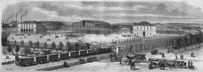 Transformaties van Parijs onder het Tweede Keizerrijk, Parijs Haussmann: De nieuwe mars naar het vee van de Villette. door Unknown artist