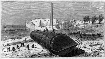Transport van de obelisk bekend als 