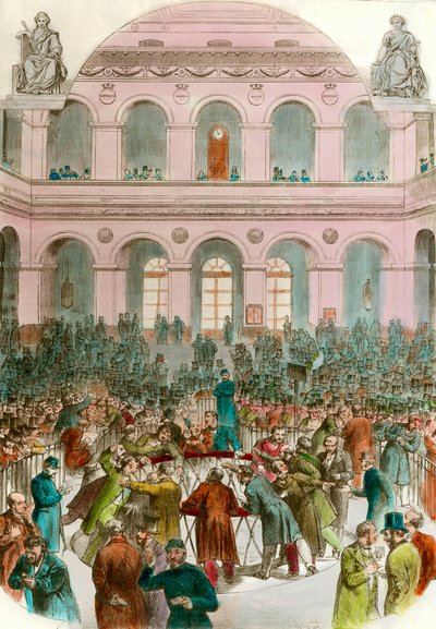 Beurs van Parijs, gravure 1856 door Unknown artist