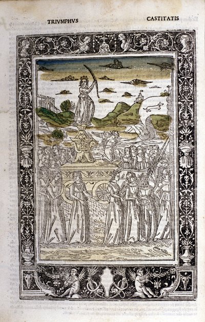 Triomf van de Kuisheid van Petrarca (Francesco Petrarca). Miniatuur door Unknown artist