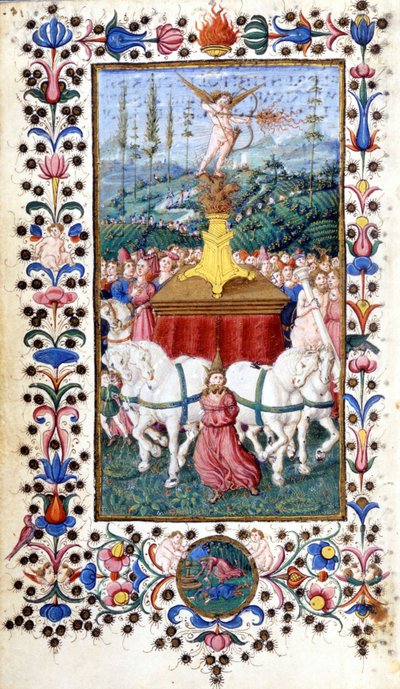 Triunfus Amoris (liefdes triomf) door Francesco Petrarca (Petrarca). 15e eeuws manuscript. Trivulziana, Milaan door Unknown artist
