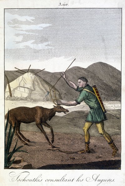 Tschutkis man raadpleegt de auspures (Azië) door Unknown artist