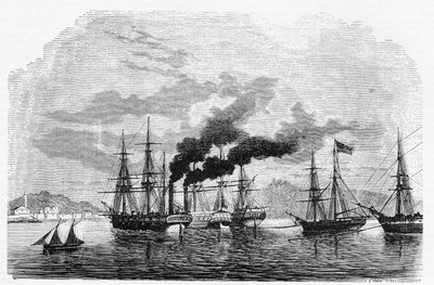 Geschiedenis van de VS: Stoomboot door Unknown artist