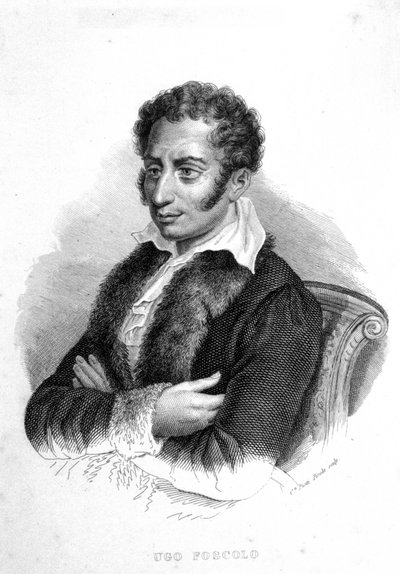 Ugo Foscolo (1778 - 1827), Italiaanse dichter en romanschrijver door Unknown artist