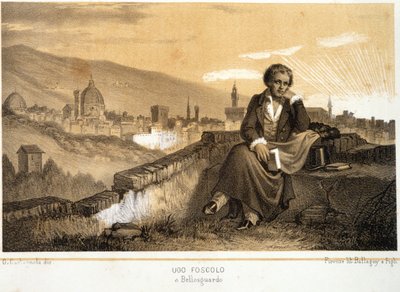 Ugo Foscolo (1778 - 1827), Italiaanse dichter en romanschrijver, in Bellosgardo - in 