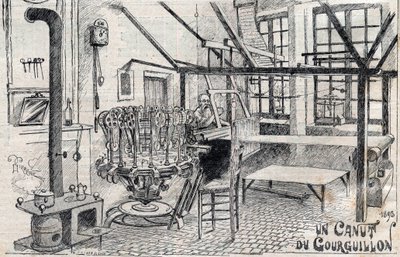Un canut du Gourguillon (Lyon) in 1893 - gravure in 