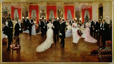 Une soiree (schilderij op doek) door Unknown Artist