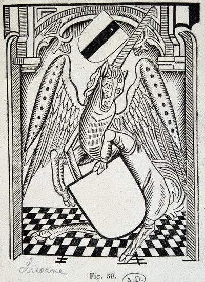 Eenhoorn (gravure 15e eeuw) door Unknown artist