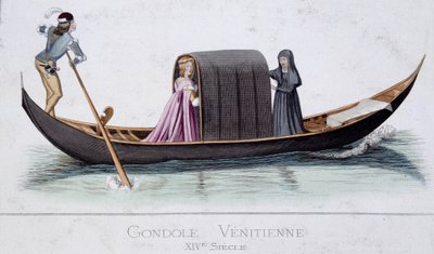 Venetiaanse gondel uit de 14e eeuw door Unknown artist