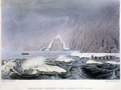 Uitzicht op Kaap Barrow - in "Narrative of a journey to the shores of the Polar sea in the years 1819-1821" door John Franklin, ed. Londen door Unknown artist